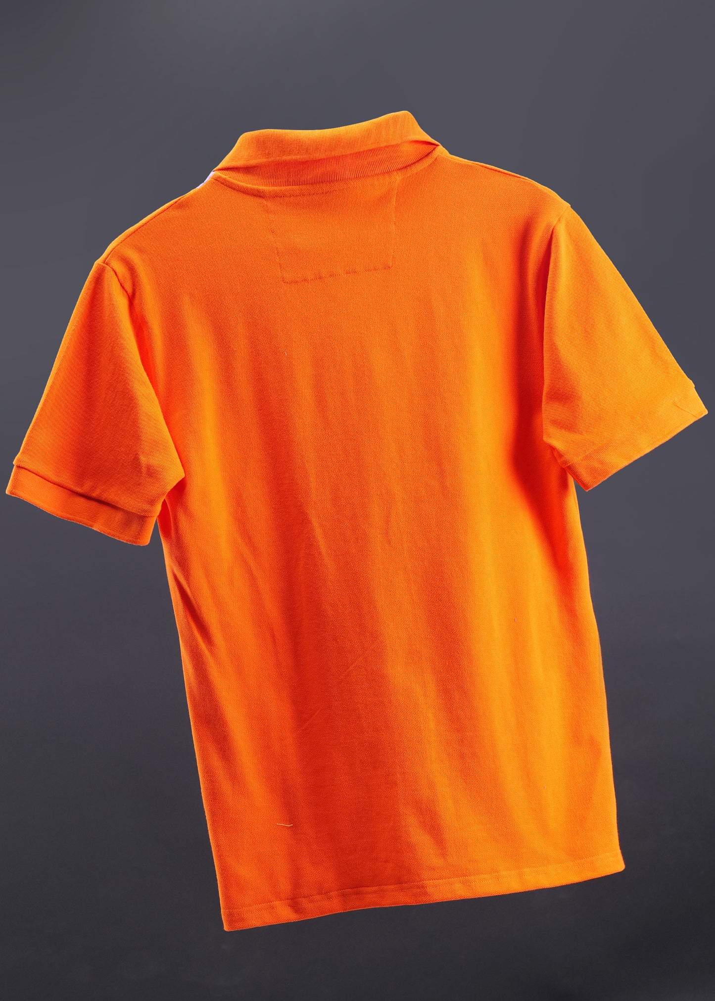 Bold Orange Polo Shirt with Contrast Stripe
