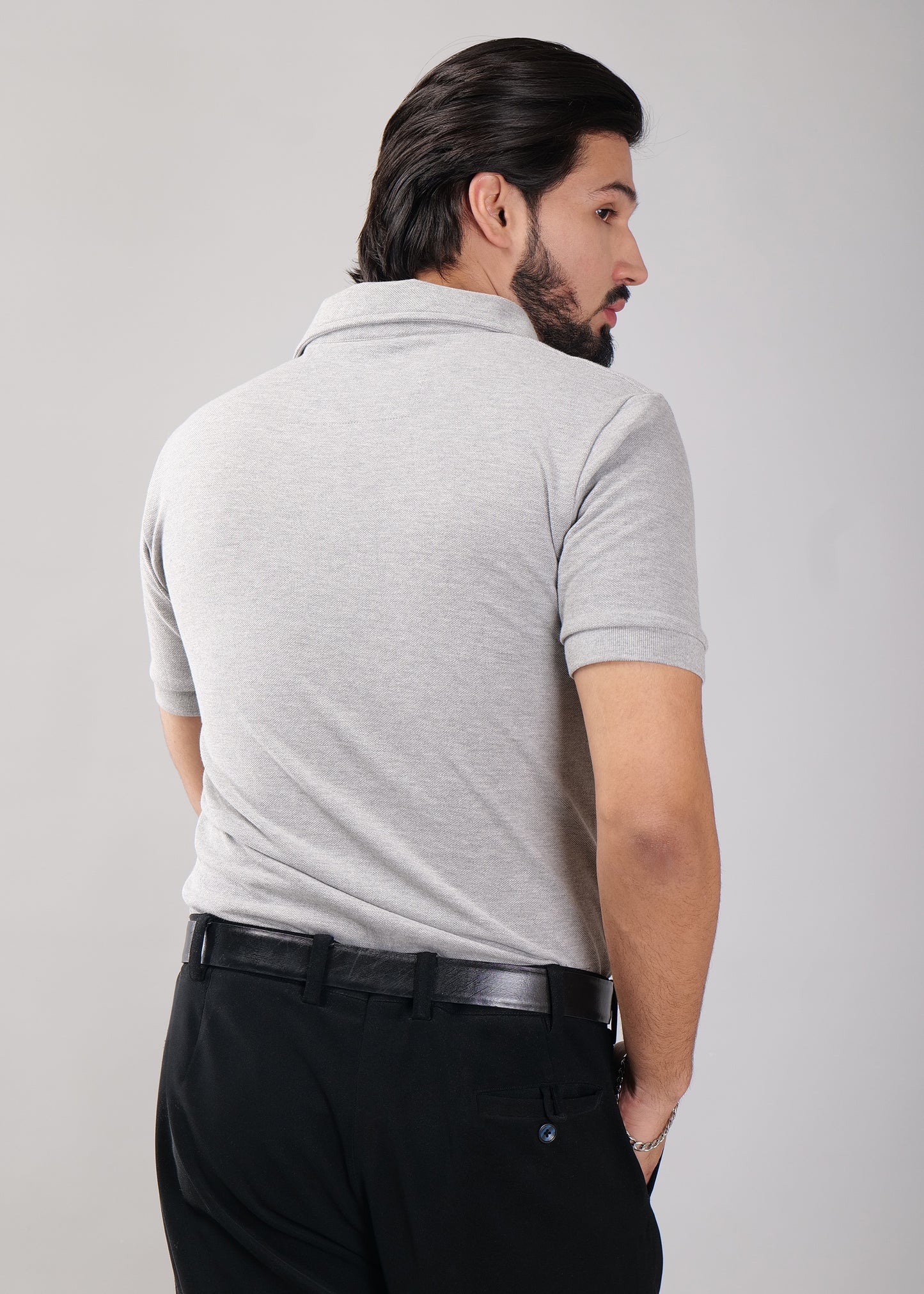 Men's Zipper Flex Polo T-shirt