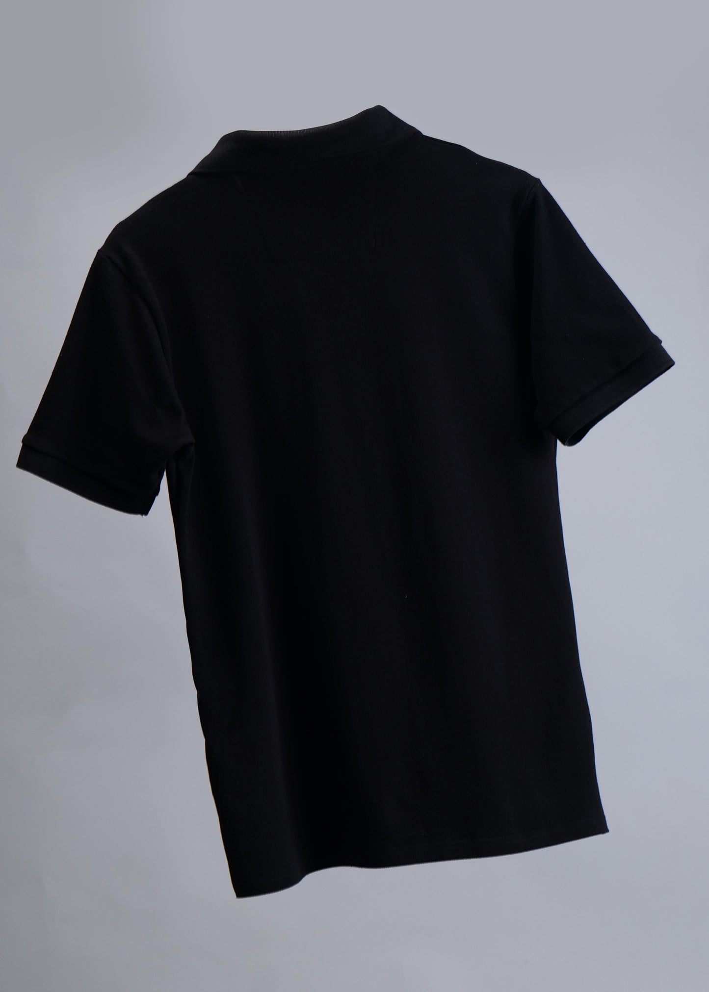 Black Polo T-Shirt with Yellow Dual Stripes