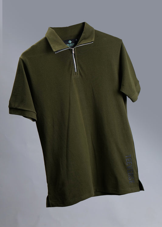 Men's Zipper Flex Polo T-shirt