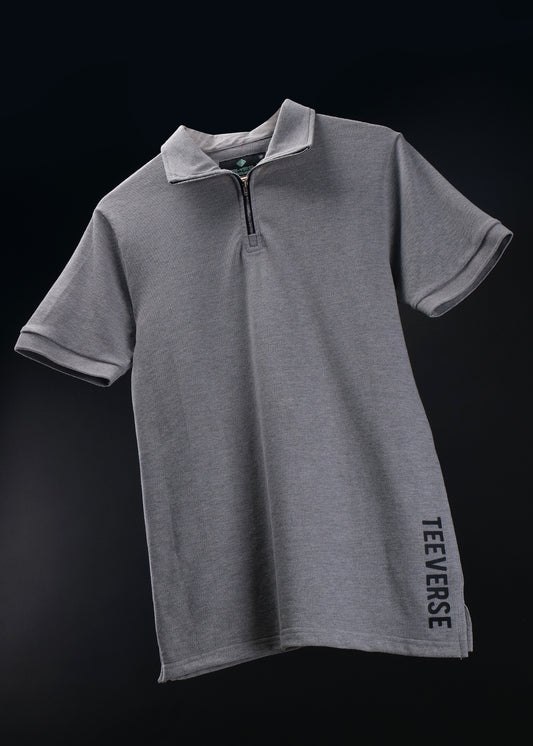 Men's Zipper Flex Polo T-shirt