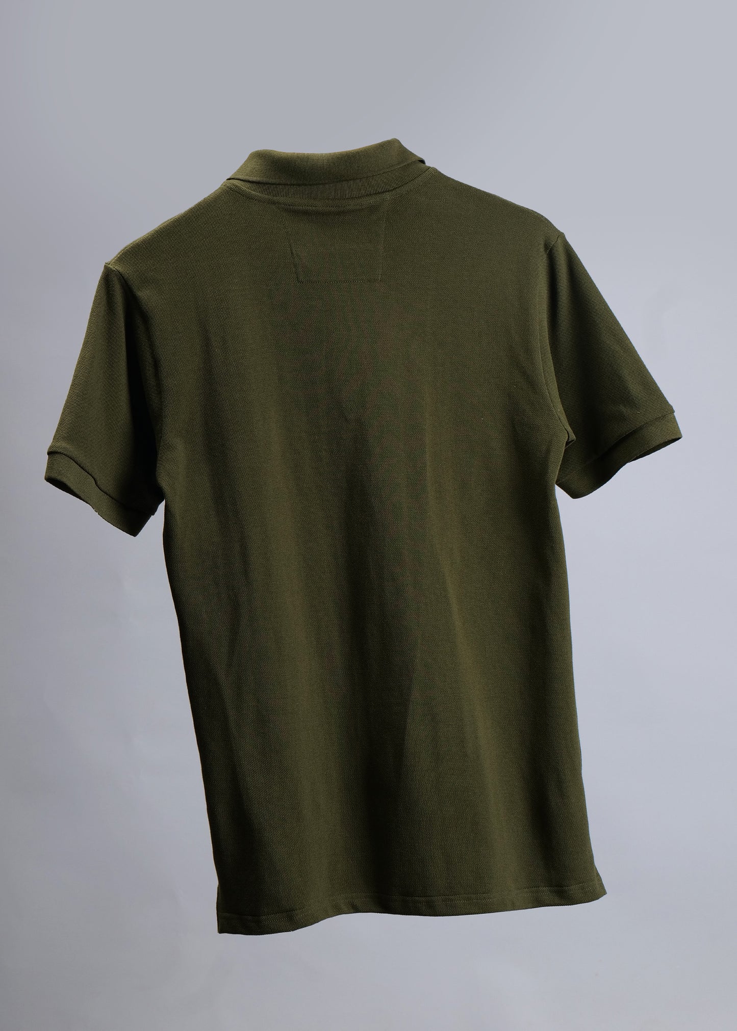 Olive Green Polo Shirt with Contrast Stripe