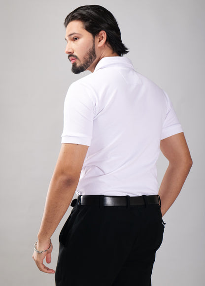 Men's Zipper Flex Polo T-shirt