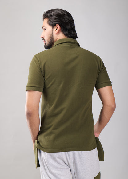 Men's Zipper Flex Polo T-shirt