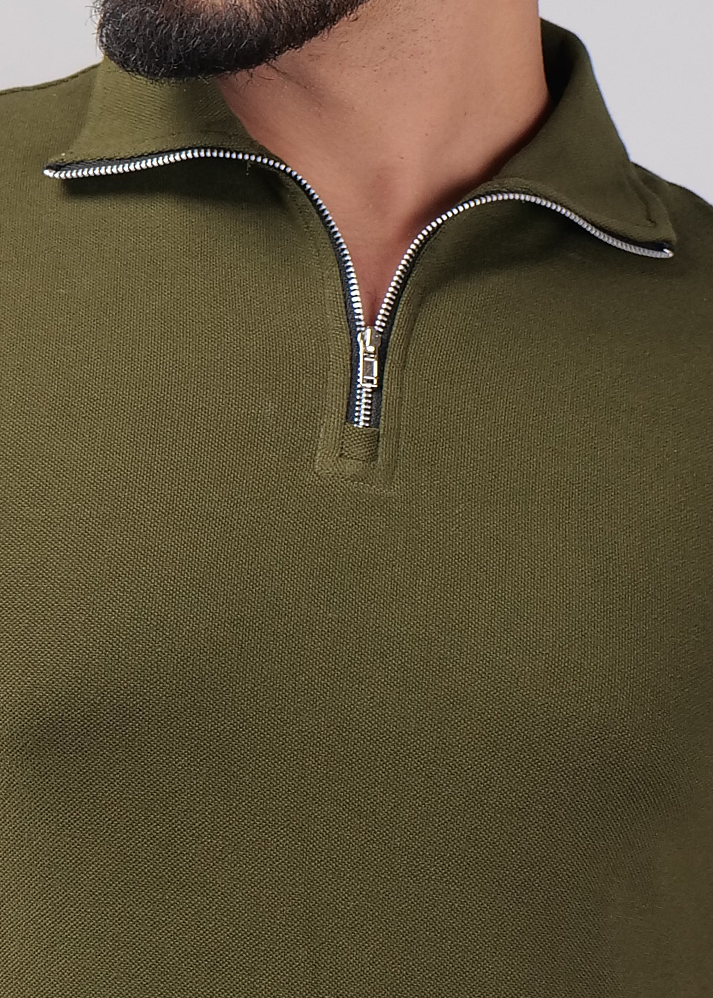 Men's Zipper Flex Polo T-shirt