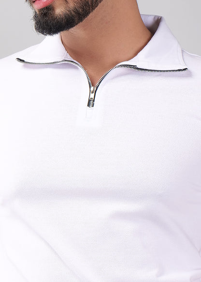 Men's Zipper Flex Polo T-shirt