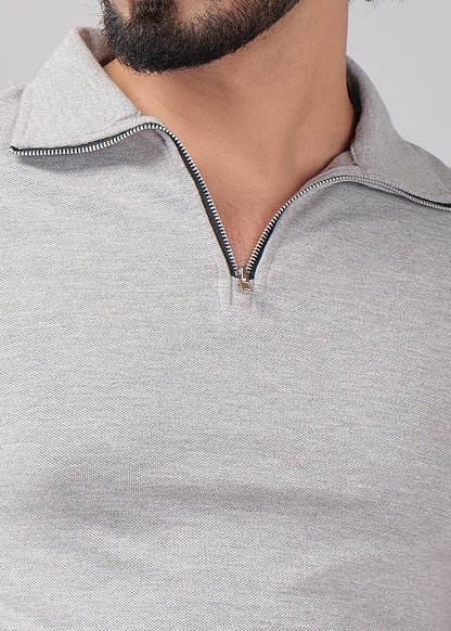 Men's Zipper Flex Polo T-shirt