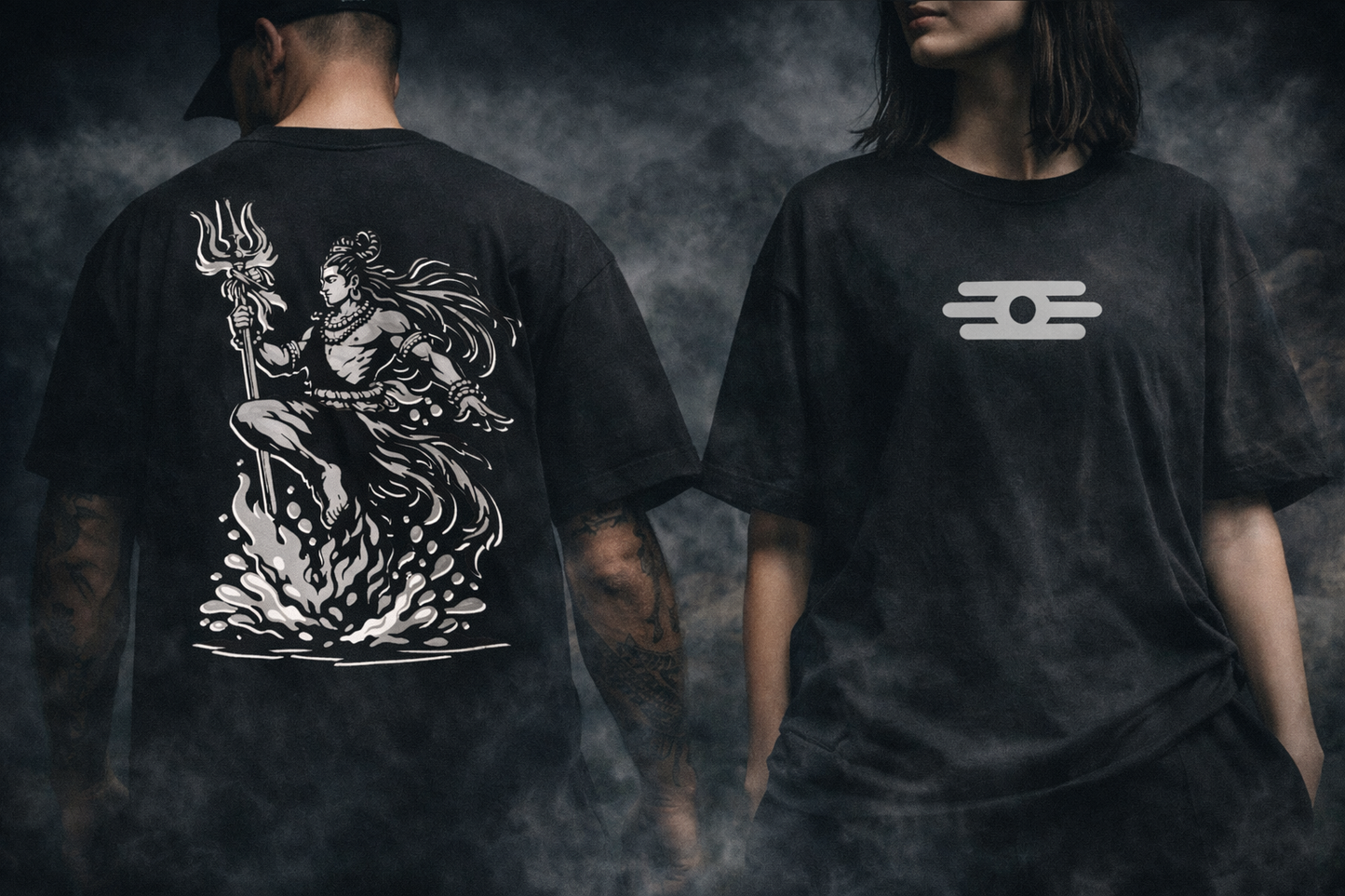 Close-up of 240 GSM 100% cotton French Terry fabric on black oversized streetwear t-shirt
