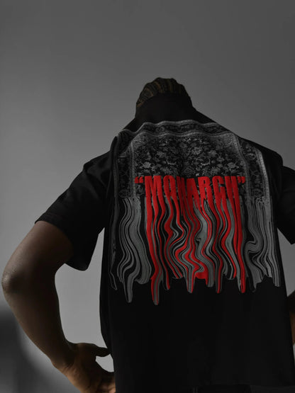 Oversize "Monarch" T-Shirt - Black and Red
