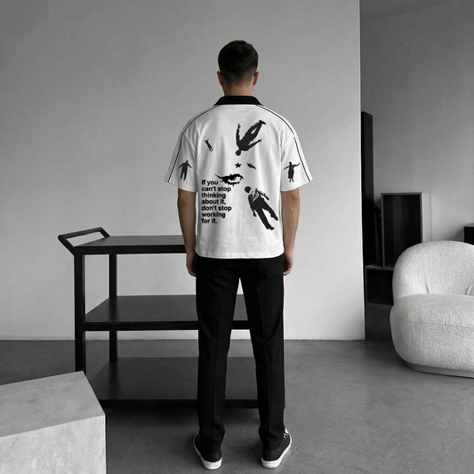 The Astral Ambition Oversized Tee Back View – Space Graphic Print Drop Shoulder by Tee-Verse
