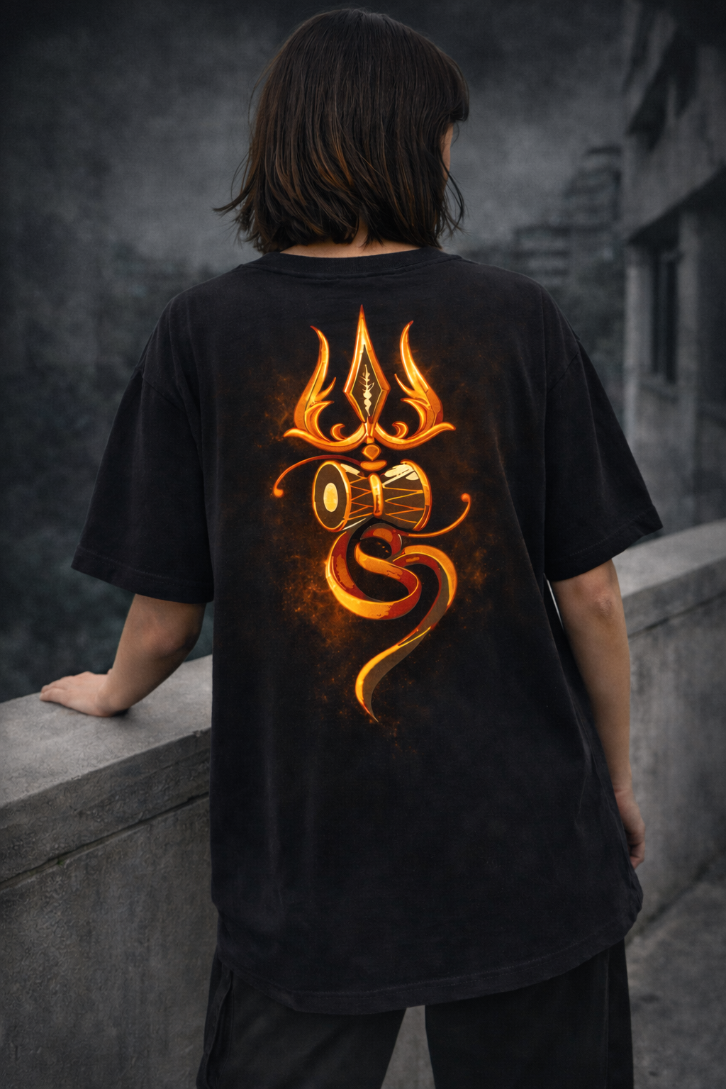 The Axis Oversized T-Shirt Back Graphic Print – Drop Shoulder Streetwear Tee by Tee-Verse